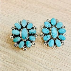 Native American Turquoise Statement Earrings